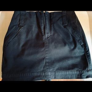 Armani Exchange Black Mini Skirt 4 Zipper Pockets